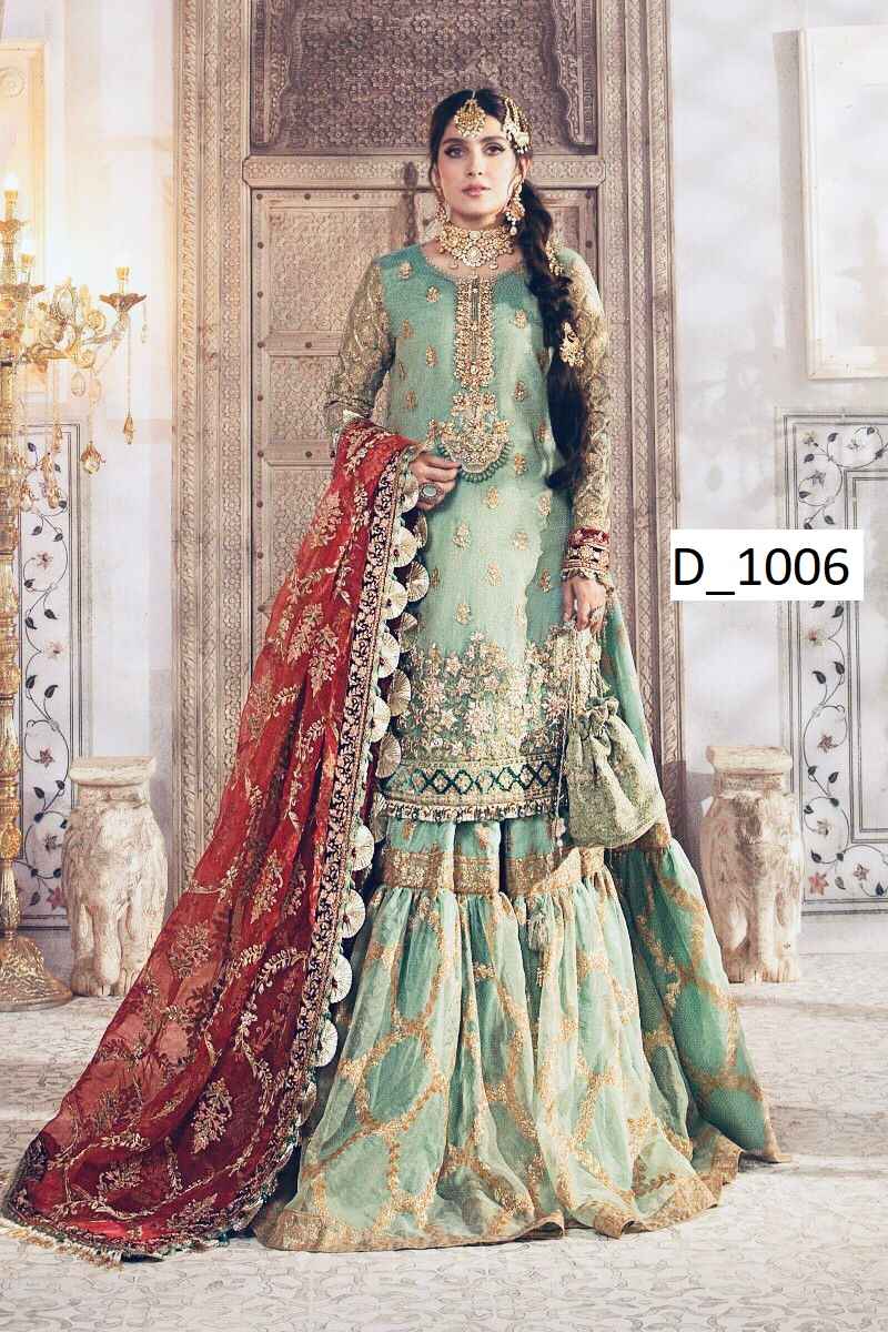 Mint Green & Maroon Luxury Bridal Embroidered Lehenga Outfit – Premium Wedding Edition